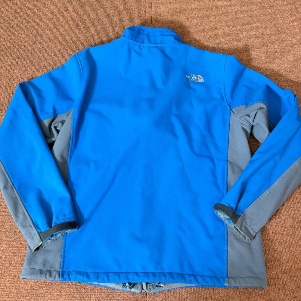 The North Face Mens Apex Bionic Softshell‎ Jacket Blue Grey Large Repair Needed